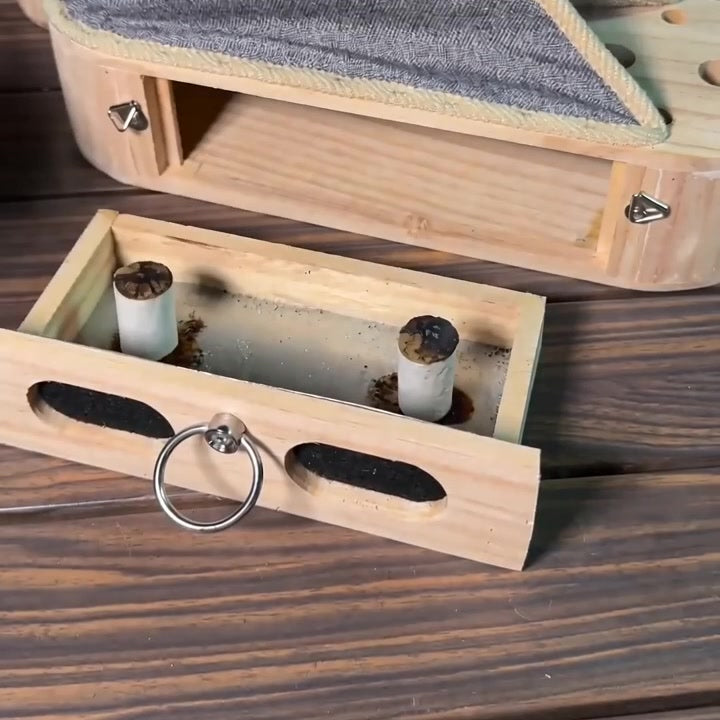 two mugwort sticks set into the chamber drawer